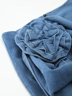 3D Rose Flower Denim A Line Short Skirt