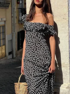 Daisy Floral Print Long Dress