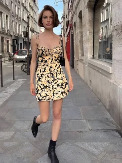 Daisy Printed Floral Short Dress