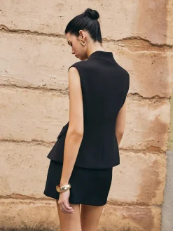 Deep V-Neck Button Slim Vest