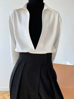Deep V-Neck Polo Shirt