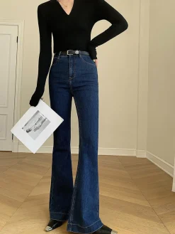 Denim Slim Bootcut Jeans Without Belt