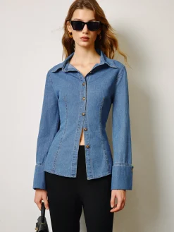 Denim Slim Polo Shirt