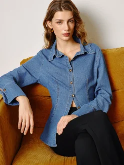 Denim Slim Polo Shirt