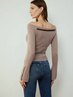 Detachable Belt Cinched Knit Top