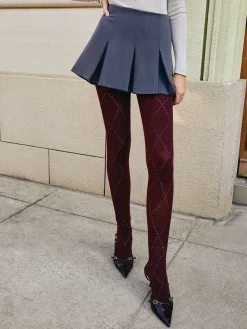 Diamond-Pattern Invisible Tights