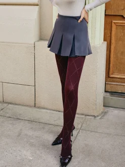 Diamond-Pattern Invisible Tights