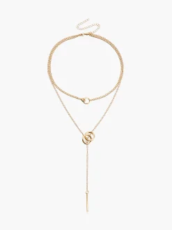 Double Circle Tassel Necklace