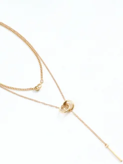 Double Circle Tassel Necklace