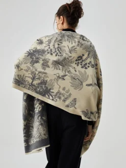 Double Face Jacquard Tassel Scarf