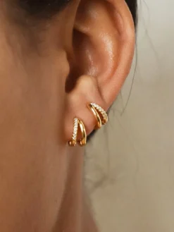 Double Hoop Rhinestone Earrings