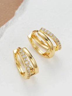 Double Hoop Rhinestone Earrings