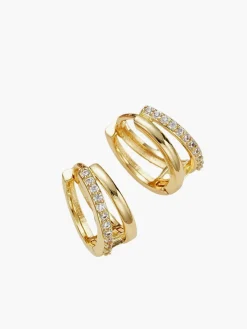 Double Hoop Rhinestone Earrings