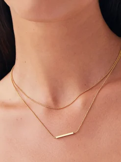 Double Layer Golden Drop Necklace