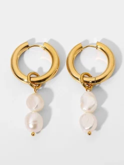 Double Pearl Hoop Earrings