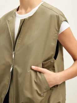 Double Zip Button Loose Vest