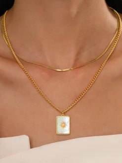 Double-Layer Shell Sun Necklace