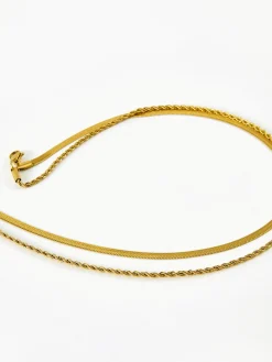 Double-Layer Snake & Twist Chain Necklace