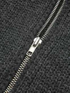 Double-Zip Pockets Lapel Cardigan