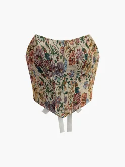Drawstring Floral Corset