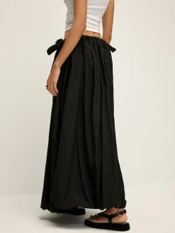 Drawstring Pleated Umbrella-Shaped Skirt
