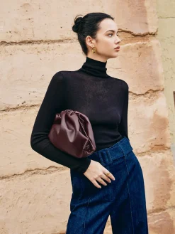 Drawstring Soft Clutch Bag