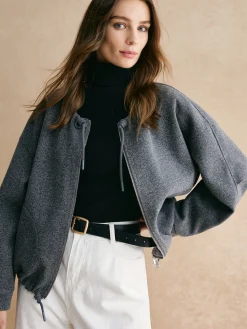 Drawstring Zipper Loose Jacket