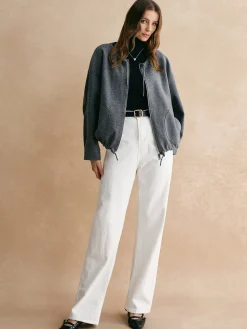 Drawstring Zipper Loose Jacket