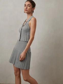 Effortlessly Pleated Sleeveless Sweater Vest