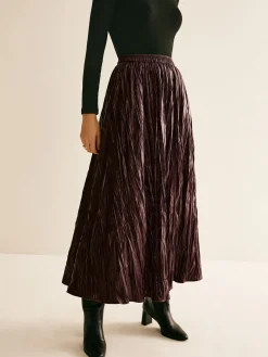 Elastic Waist Faux Leather Skirt