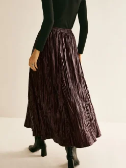Elastic Waist Faux Leather Skirt