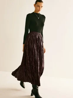 Elastic Waist Faux Leather Skirt