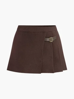 Elastic Waist Pleated Knit Skirt