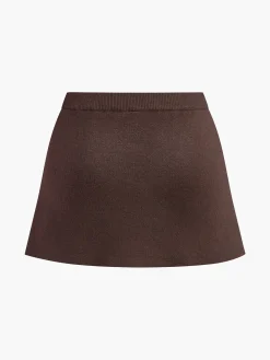 Elastic Waist Pleated Knit Skirt