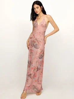 Elegant Backless Mesh Cami Dress