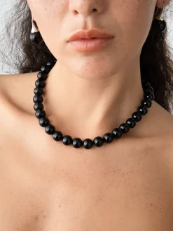 Elegant Black Onyx Bead Necklace