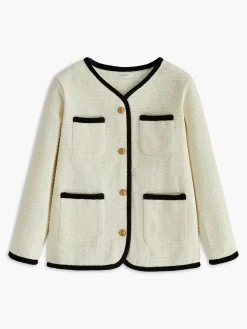 Elegant Contrast Binding Pockets Blazer