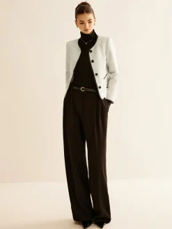 Elegant Contrast Trim Blazer
