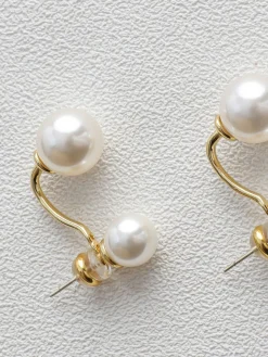 Elegant Double Pearl Stud Earrings