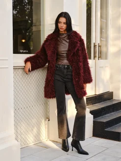 Elegant Faux Fur Long Coat