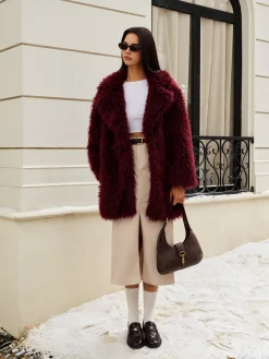 Elegant Faux Fur Long Coat