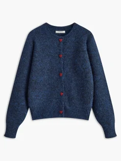 Elegant Heart-Button Cardigan