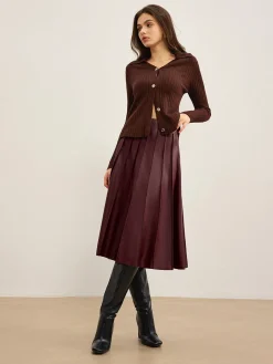 Elegant High-Stretch Polo Cardigan