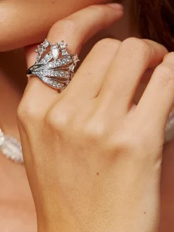 Elegant Irregular Ziron Open Ring