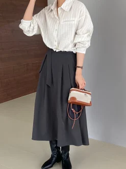 Elegant Knotted Midi Skirts