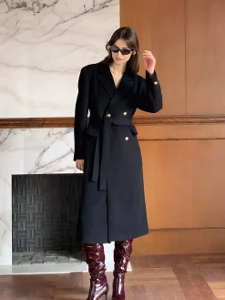 Elegant Lapel Belted Coat