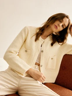Elegant Metal Button Cardigan