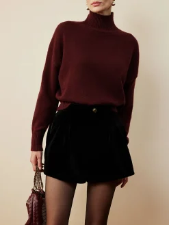 Elegant Mock Neck Shift Sweater
