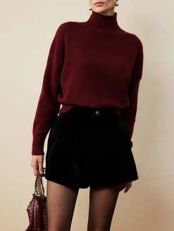 Elegant Mock Neck Shift Sweater