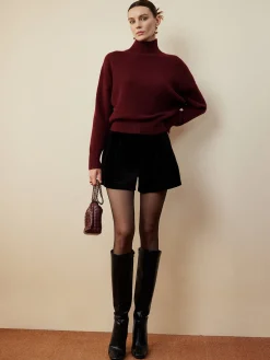 Elegant Mock Neck Shift Sweater